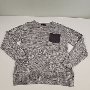 Retrofit Sweater Mens Medium Gray Knit Pullover Pocket Casual Soft